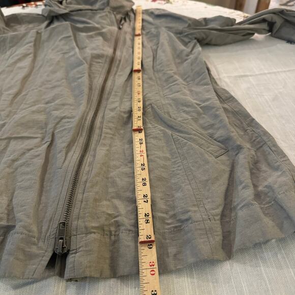 Eileen Fisher Zip Jacket w/removable hood Longsleeve Cotton Metallic taupe Large - Picture 4 of 12